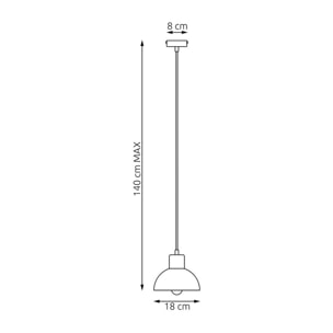 Lampada a sospensione Seco in acciaio bianco e legno