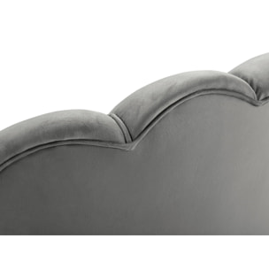 Fauteuil "Kingston" en velours gris foncé