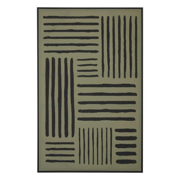 Toile peinte encadrée Roshan vert 116x75cm