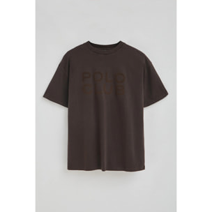 Maglietta Tarak color cioccolato scuro con logo Polo Club