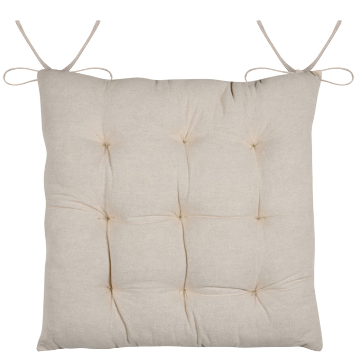 Galette de chaise à carreaux chalet - Marron Clair