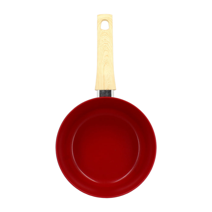 Casserole en aluminium 20cm rouge - compatible induction COLORAMA