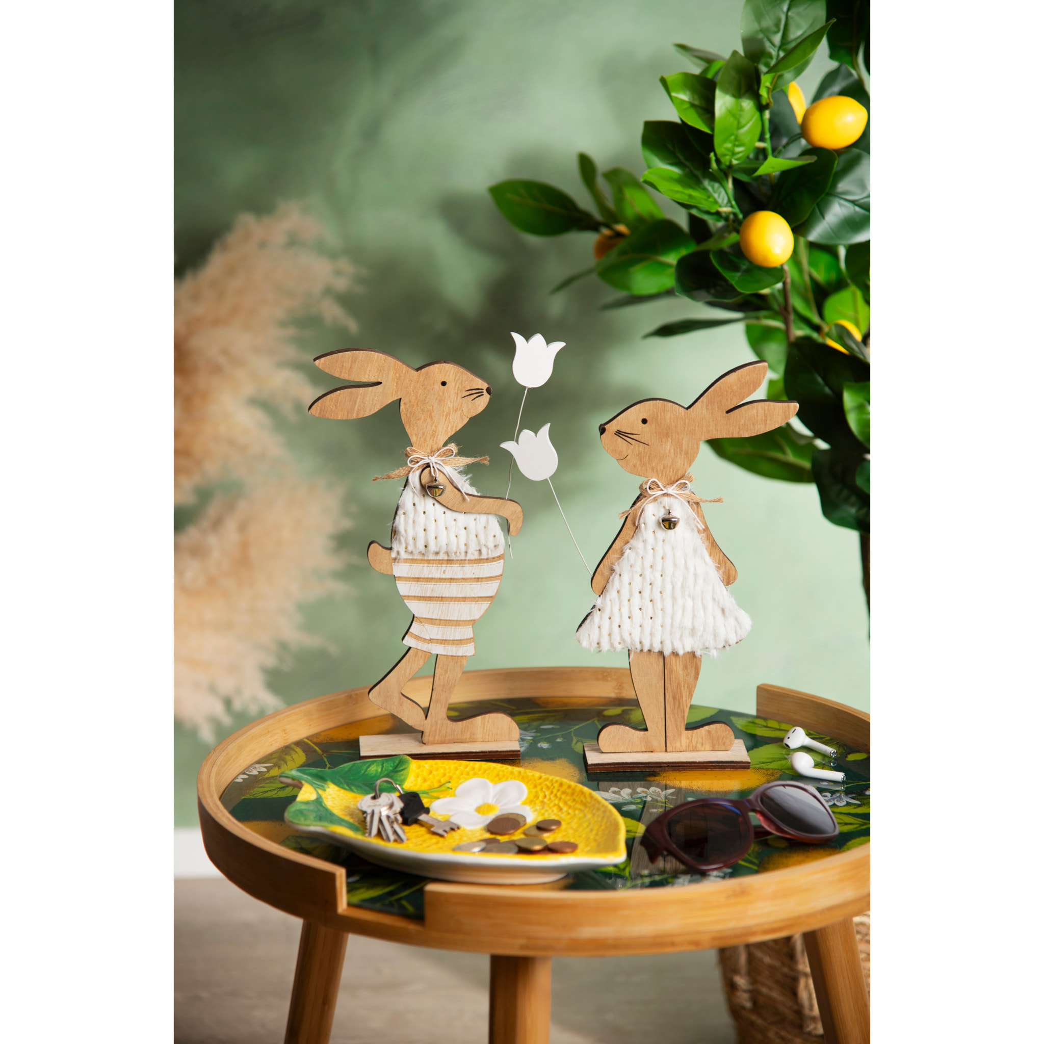 Set de 6 assiettes de service en forme de citron en céramique Excelsa – Collection Amalfi, Jaune