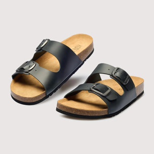 Sandalia Bio Piel Azul Marino - Cherokee