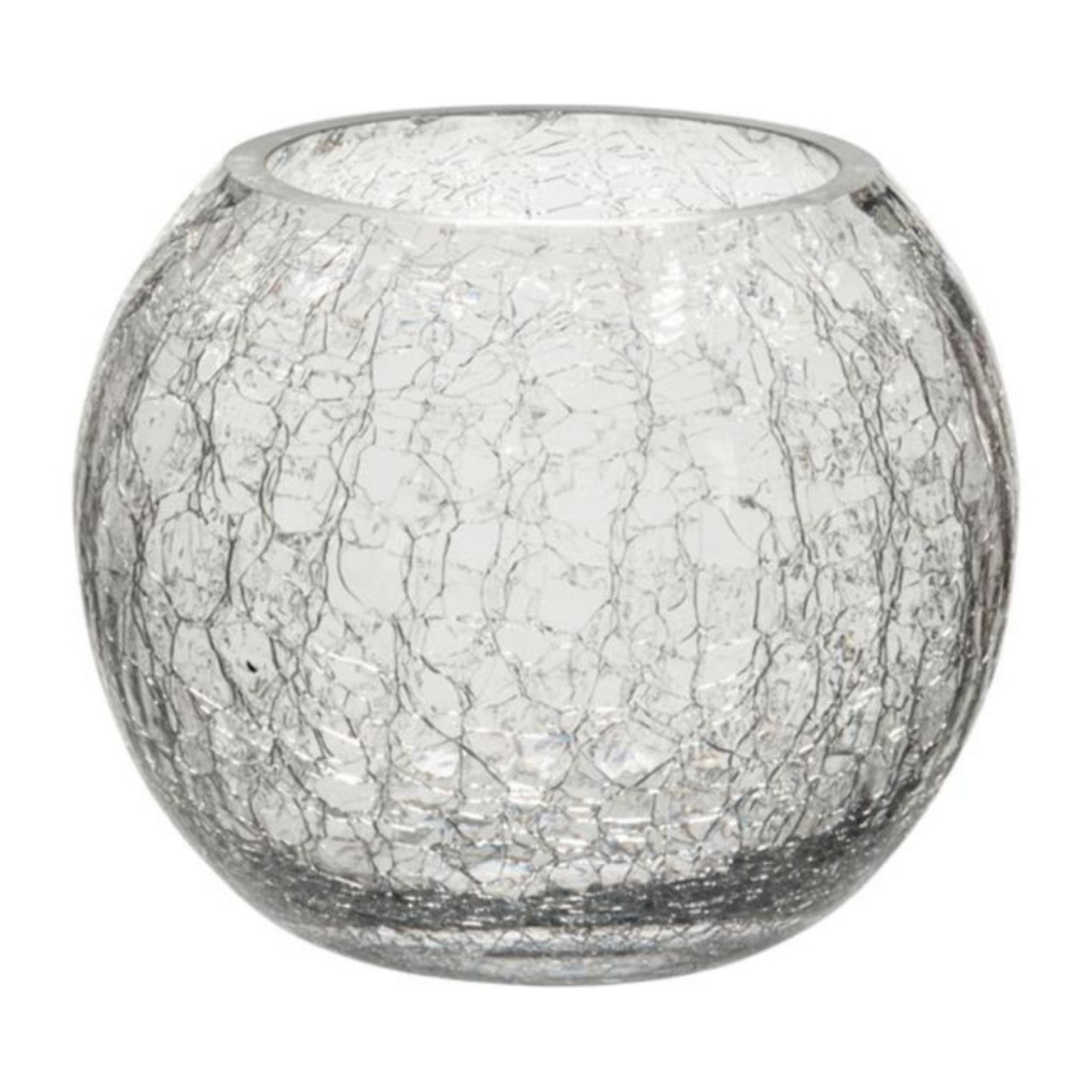 J-Line photophore Boule Craquelé - verre - transparent - small - 2 pcs