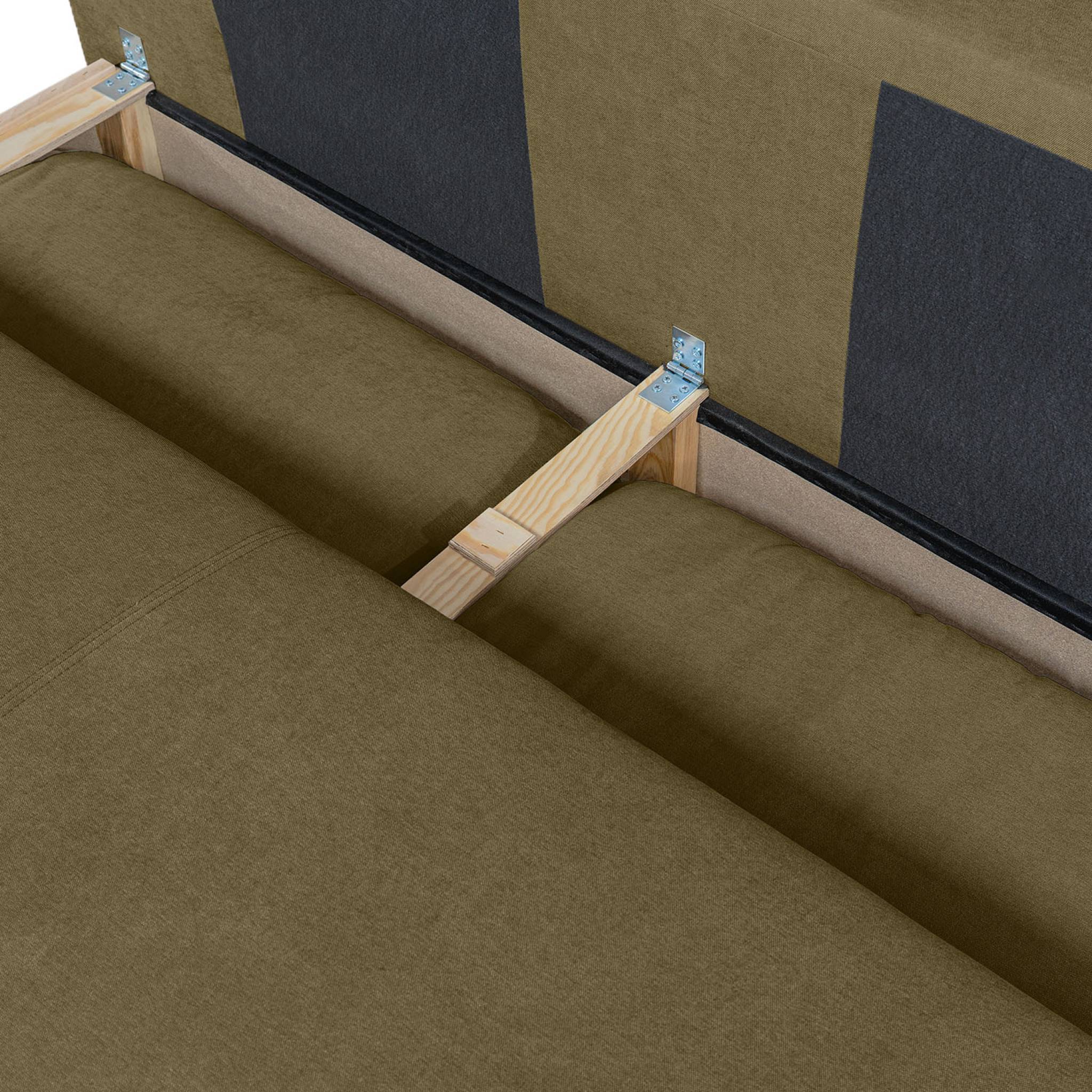 Banquette convertible 3 places tissu chenille avec coffre NELSON