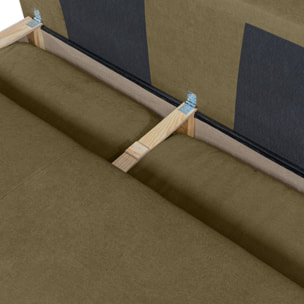 Banquette convertible 3 places tissu chenille avec coffre NELSON