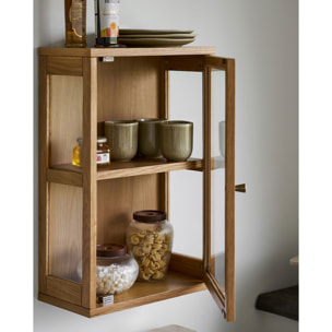 Mobile pensile Zamora in rovere e vetro temperato naturale 40×60 cm