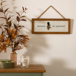 Déco murale Wilfried bois 38x15cm