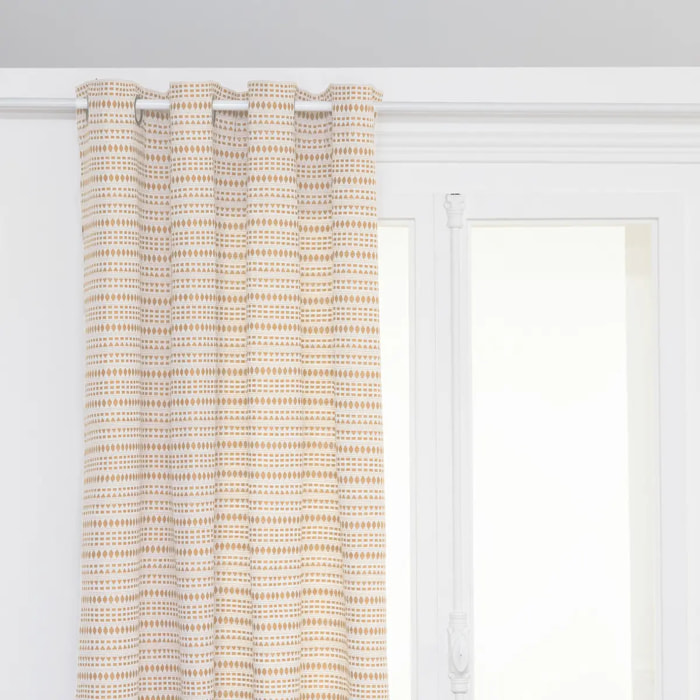 Rideau jacquard "Micah" 130x260cm beige lin