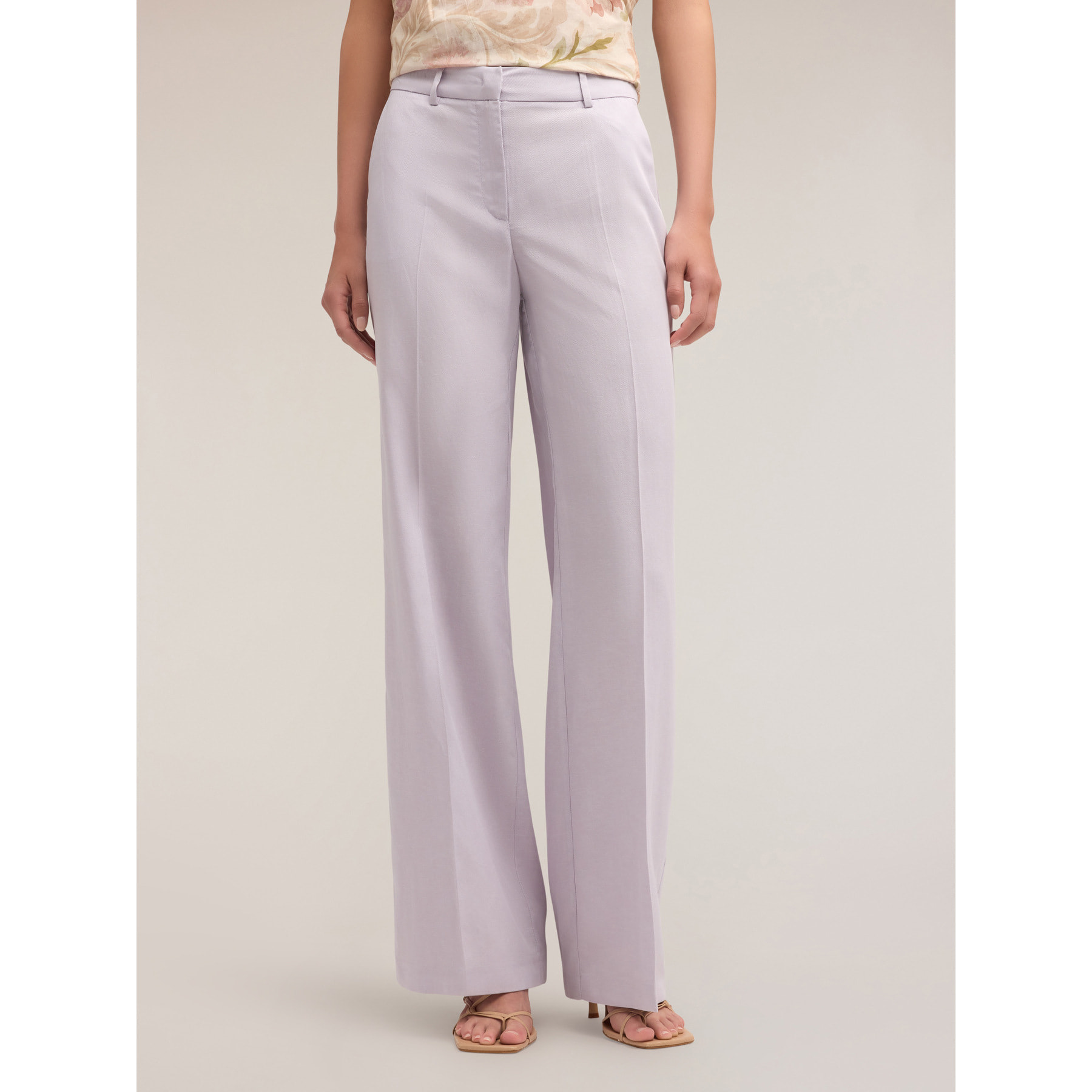 Motivi - Pantalones palazzo de lino mezclado con lyocell - Violeta