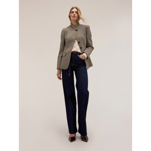 Motivi - Giacca strutturata check collo alto - Beige