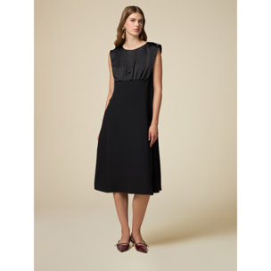 Oltre - Bi-material midi dress - Negro