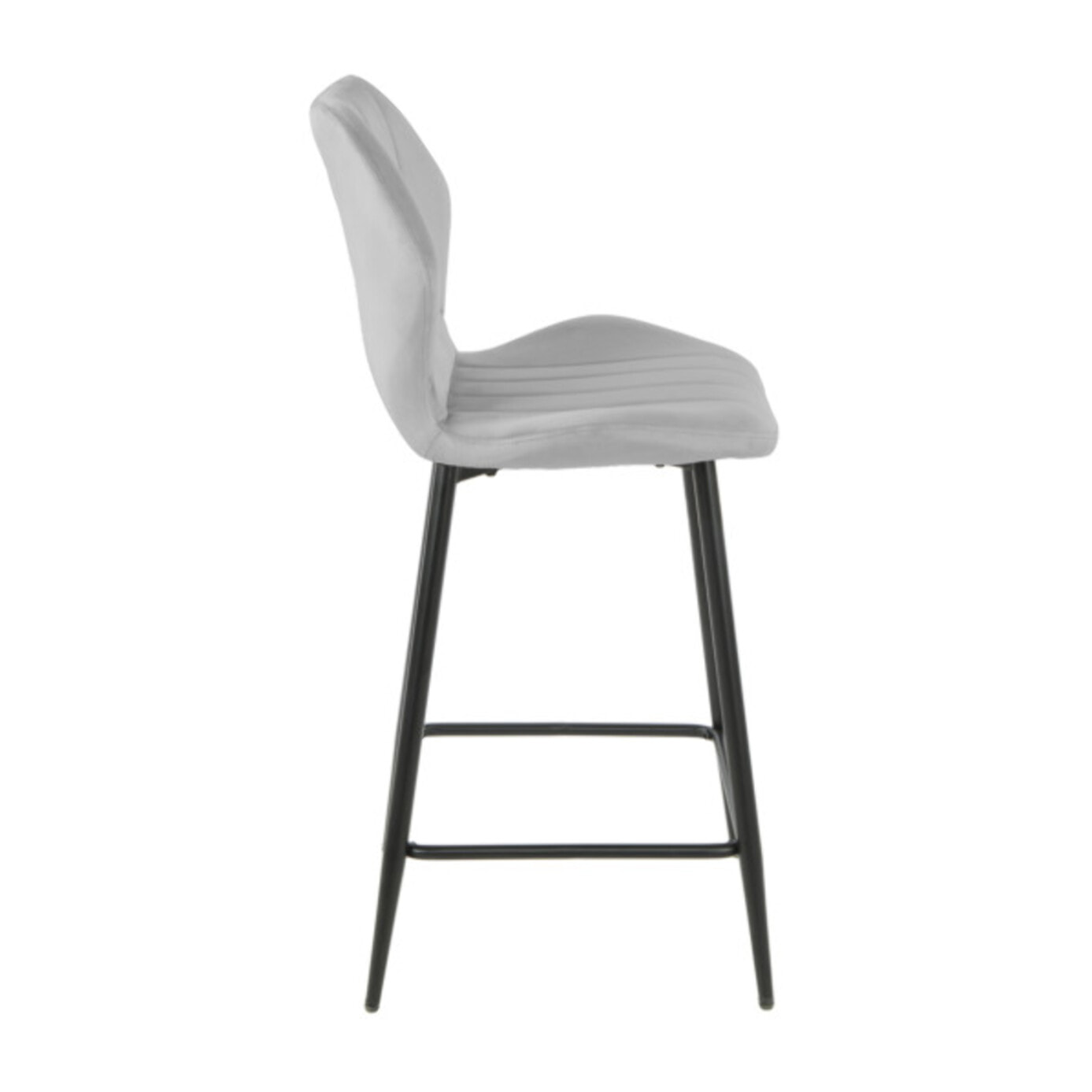 Chaise haute en velours capitonné avec dossier - 3 coloris - VICTOR