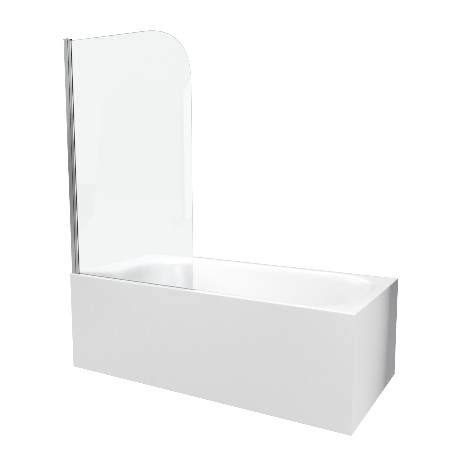 PARE BAIGNOIRE PIVOTANT 130x75cm PROFILE ALUMINIUM CHROME - VELA CHROME
