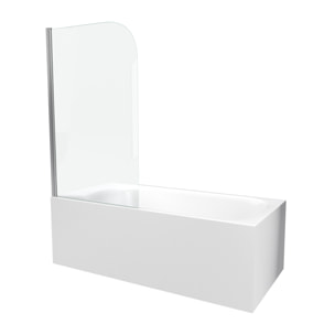 PARE BAIGNOIRE PIVOTANT 130x75cm PROFILE ALUMINIUM CHROME - VELA CHROME