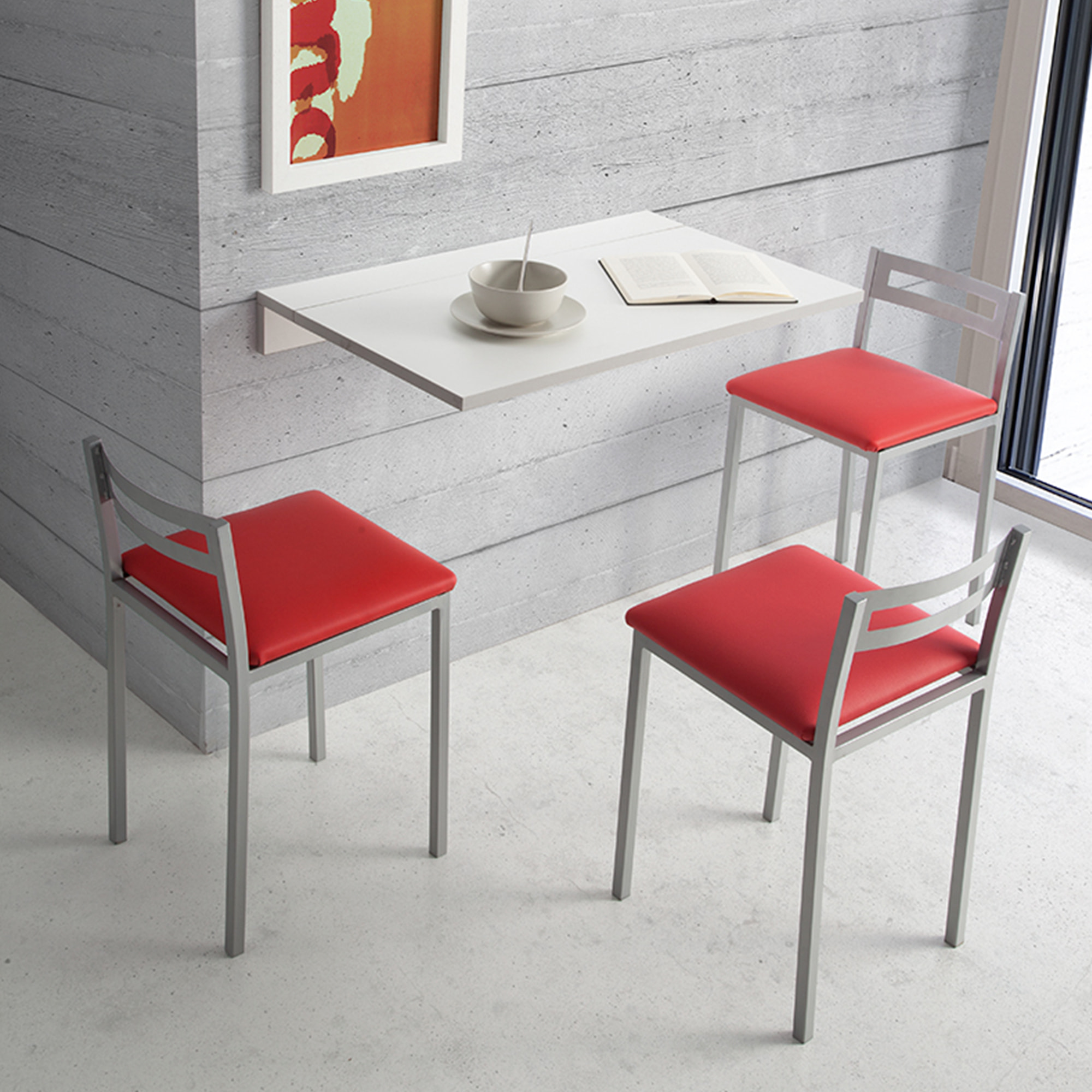 Set de 4 taburetes – Polipiel y metal