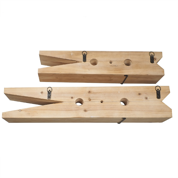 MOLLETTA - MENSOLA IN LEGNO - SET 1/2 - misure articoli inclusi: 76x15x15 cm / 60x13x13 cm