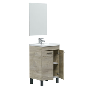 Mueble baño levis 2p 50cm color alaska con espejo, sin lavabo