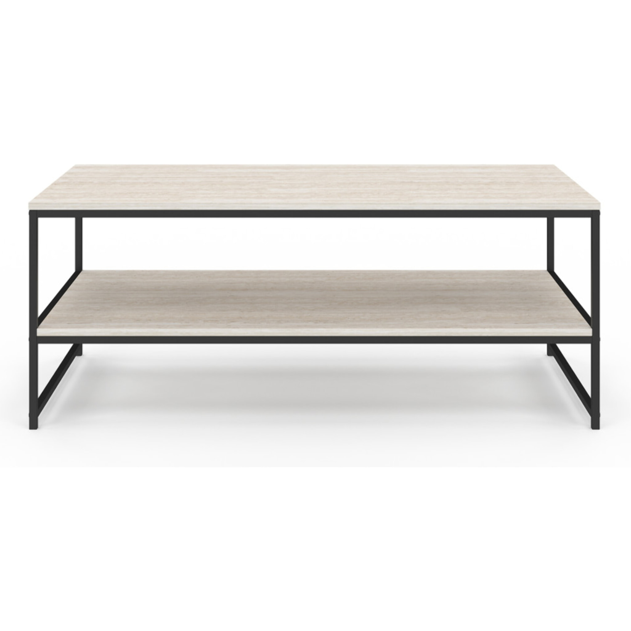 Table basse double plateau effet travertin