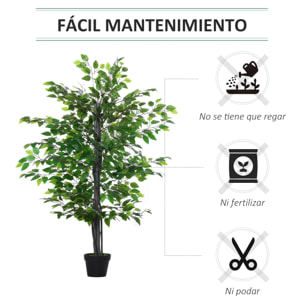 árbol de Ficus Artificial de 145 cm de Altura con Maceta Interiores y Exteriores