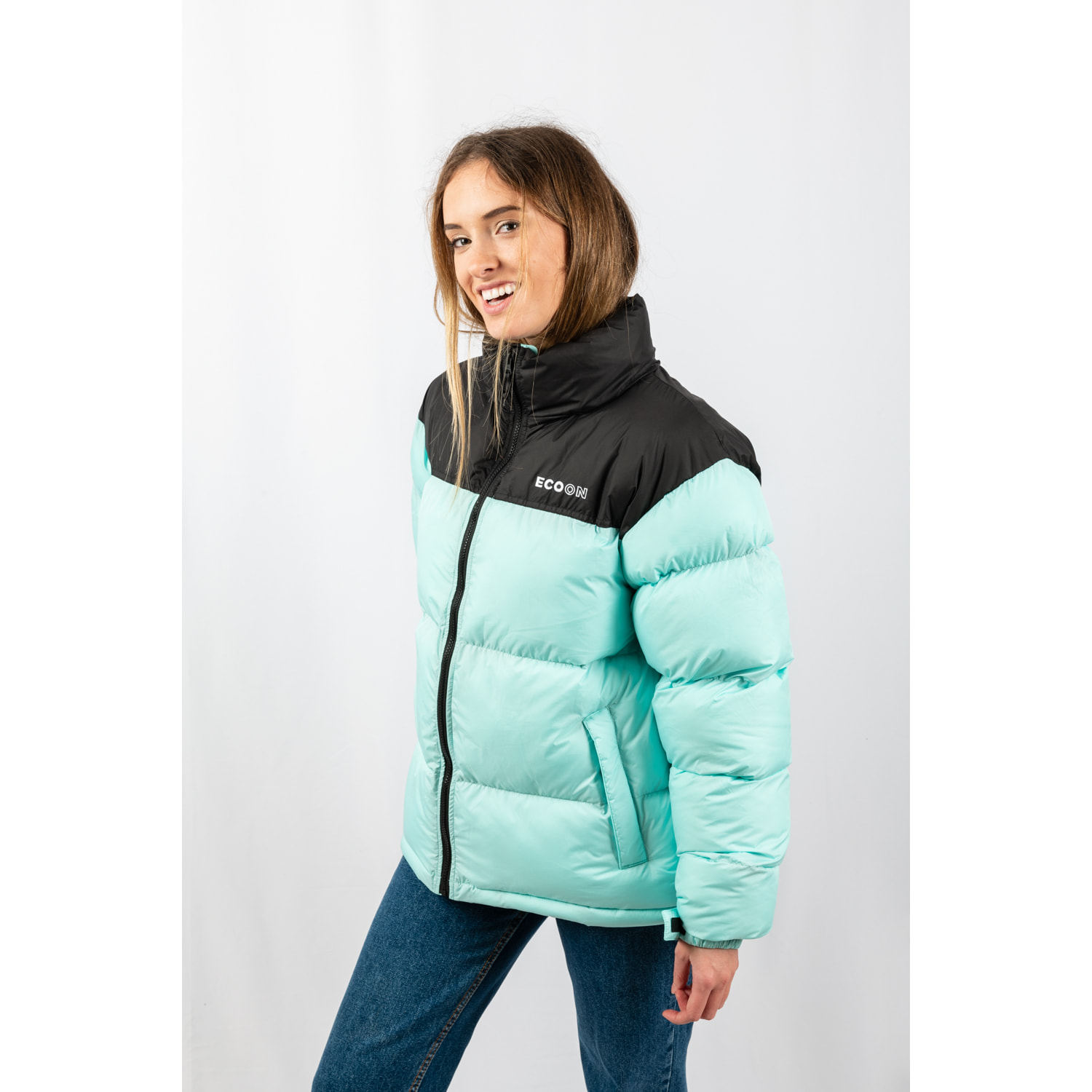 Chaqueta Lisboa short jacket marca ECOON - Turquesa