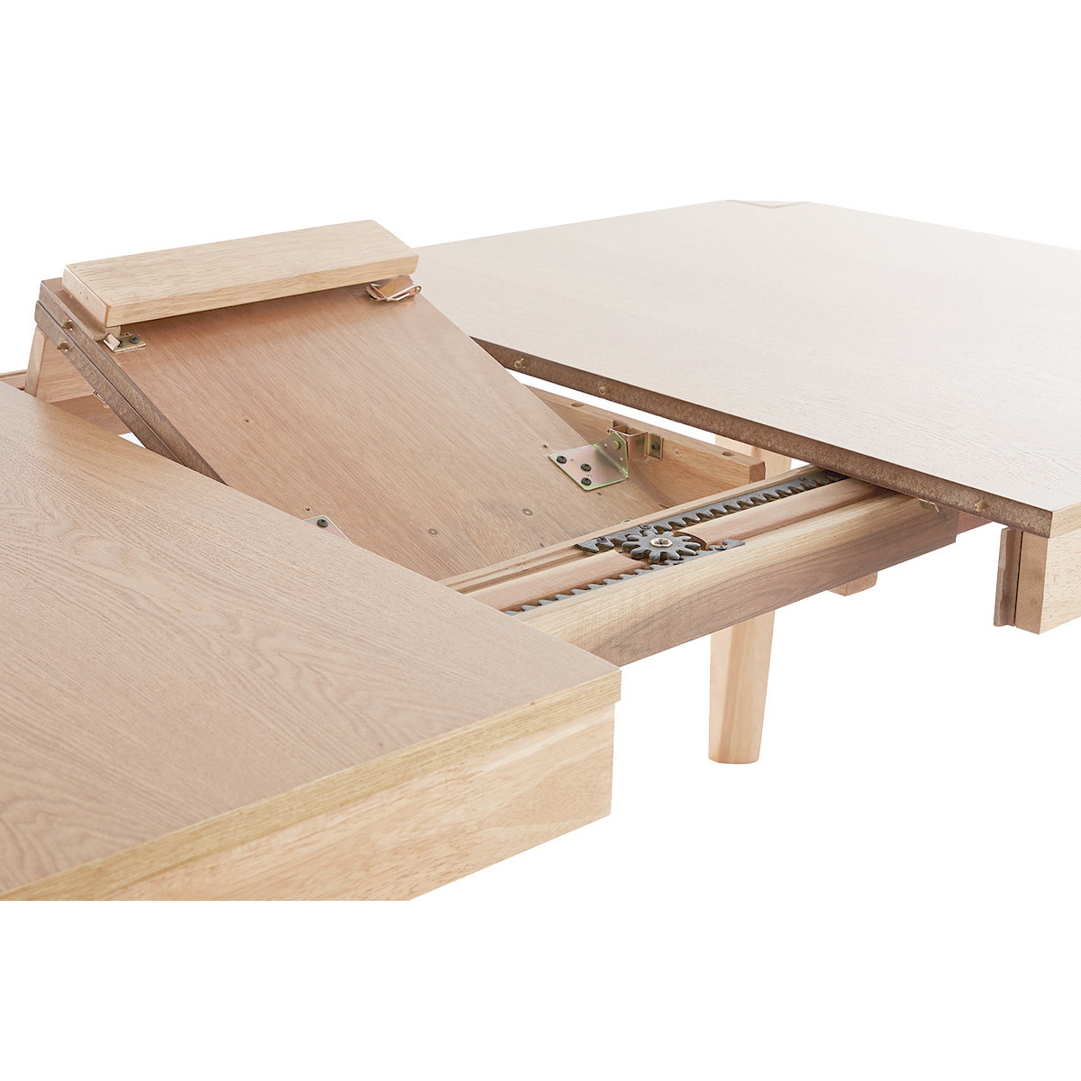 Table extensible rallonges intégrées rectangulaire en bois clair L150-180 cm BOLLY