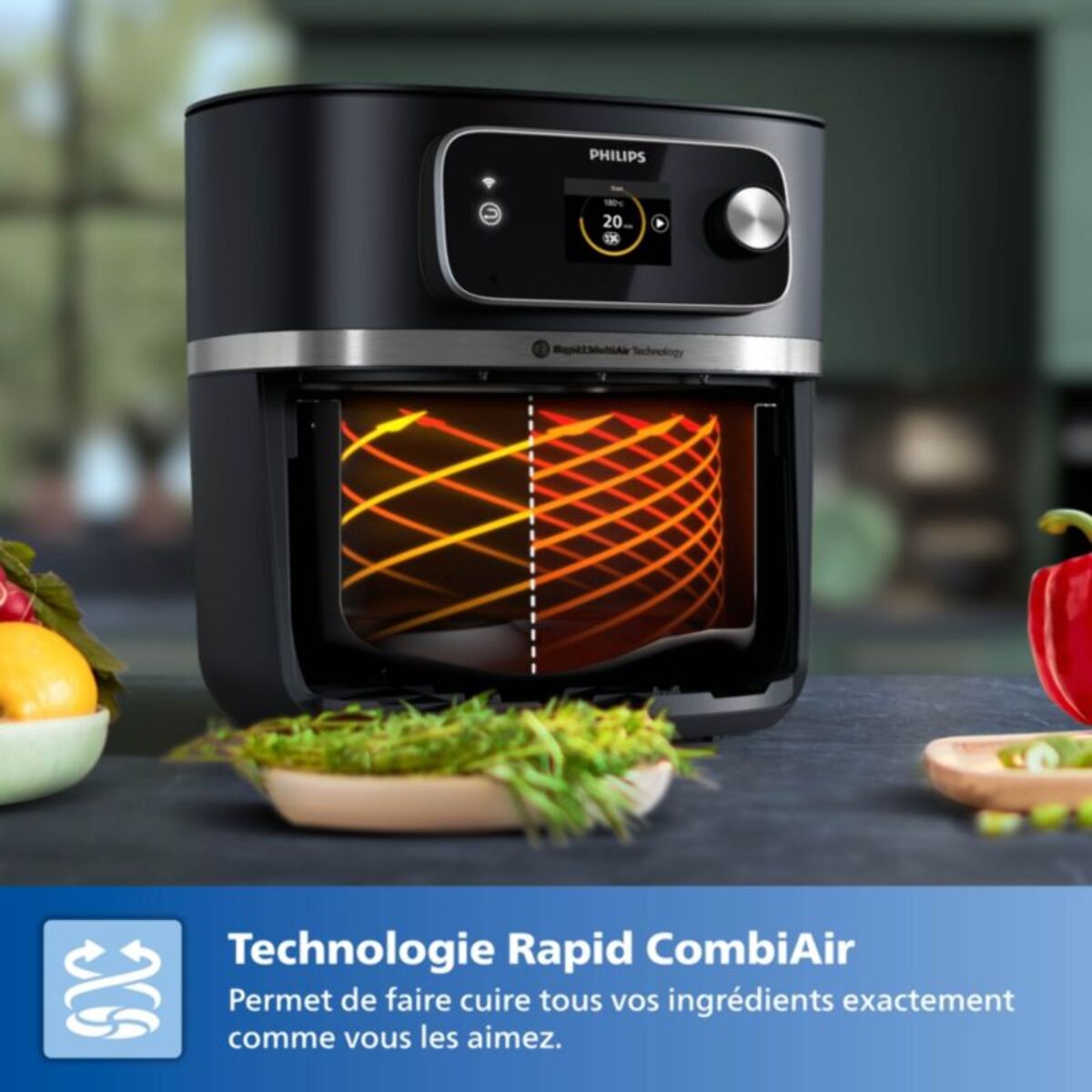 Friteuse sans huile PHILIPS HD9880/90 friteuse sans huile connectée Noir, Série 5000 8.3L