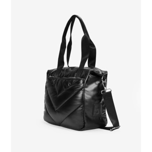 Bolso de hombro negro con acolchado