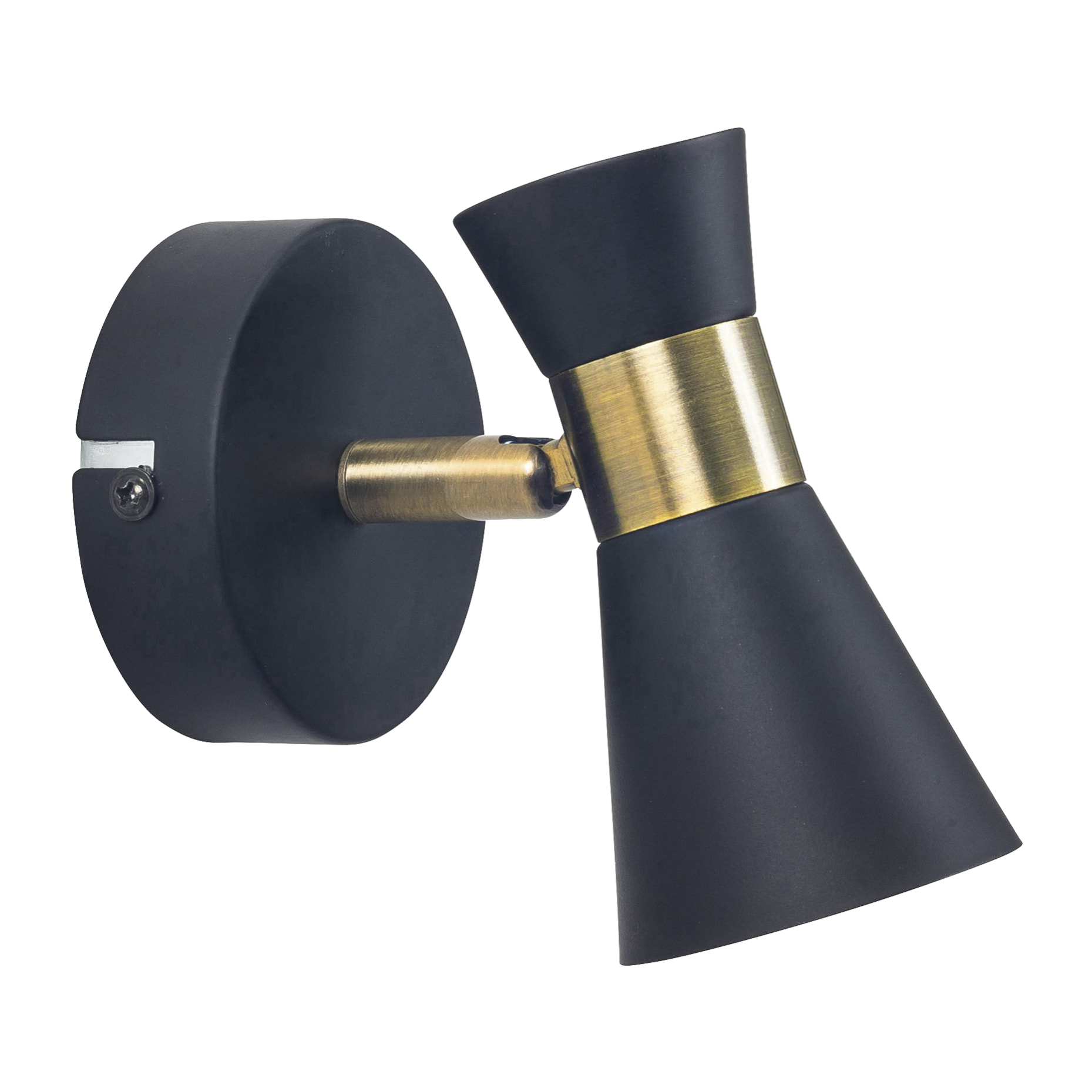 FORLIGHT Eufo lampara aplique negro con acabado oro para bombilla GU10