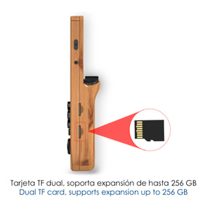 DAM Consola emulador multiplataforma RG351V. Pantalla 3,5" IPS; S.O. Linux, Quad-Core 1,5GHz, WiFi, 128GB. Miles de juegos preinstalados. 14x2,68x9,4 Cm. Color: Madera