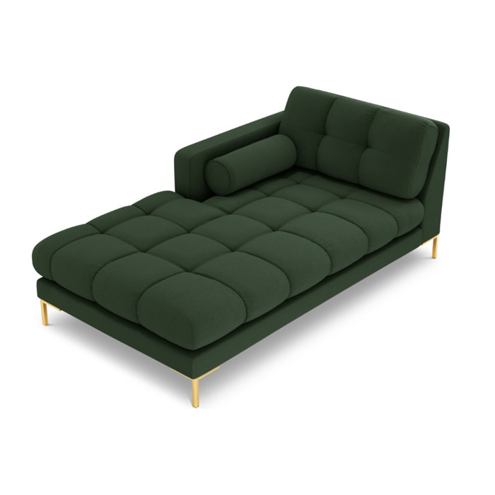 Méridienne gauche "Bali" en tissu structurel vert foncé