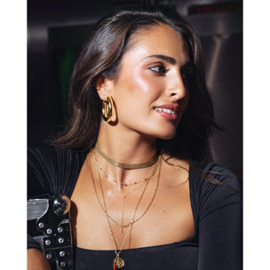 Choker Tape Acero Baño Oro