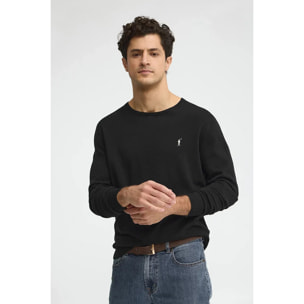 Maglione nero a girocollo con logo Rigby Go