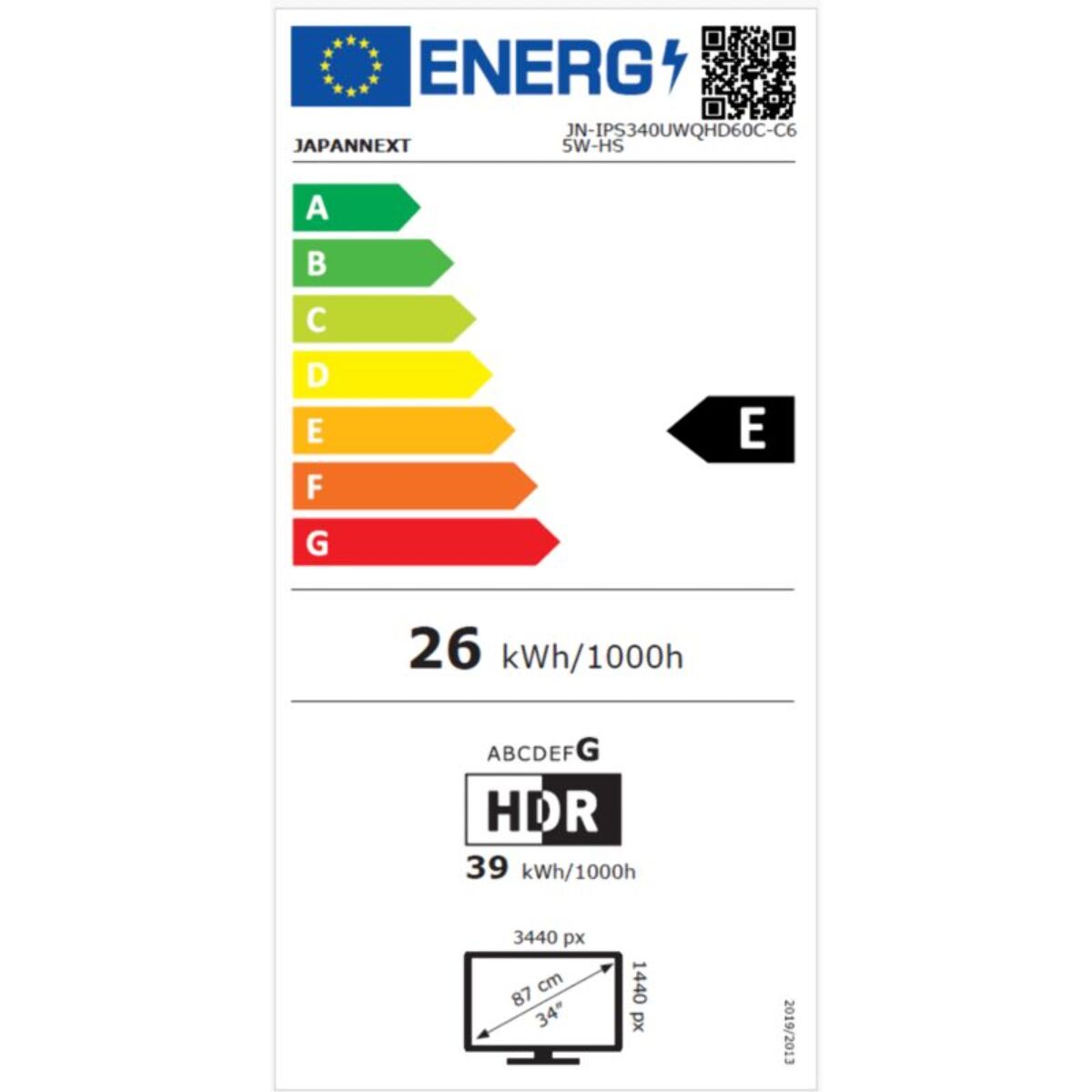 Ecran PC JAPANNEXT JN-IPS340UWQHD60C-C65W-HS Incurvé 34"