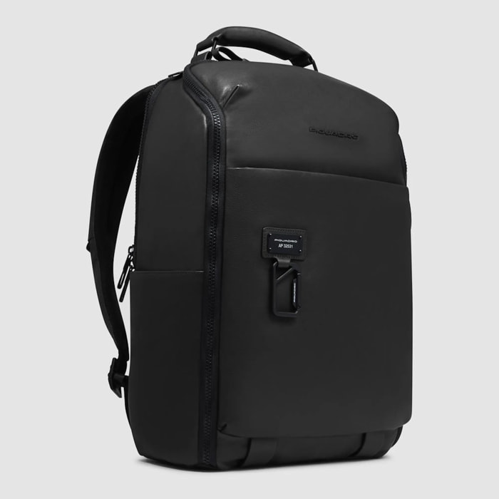 Piquadro Zaino da viaggio in pelle porta pc e iPad® con protezioni antiurto e RFID