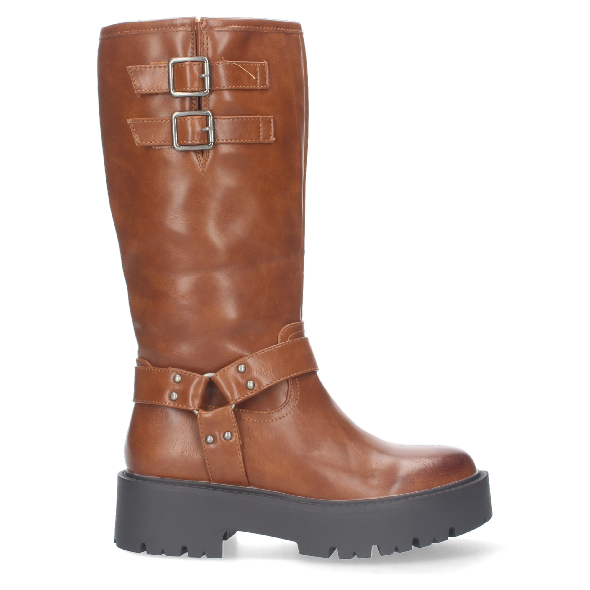 Bota Motera con Tacón Bajo y Plataforma