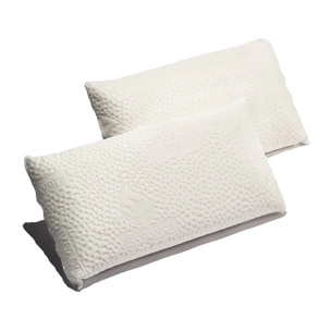 Pack 4 Almohadas Visco Luxury Aloe Vera Firmeza Media - Termo sensible- Desenfundable