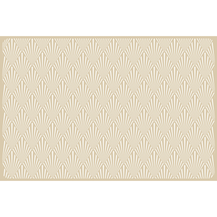 VINILIKO, set de 4 individuales de mesa Art-decó floral beige 4u-30x45 cm