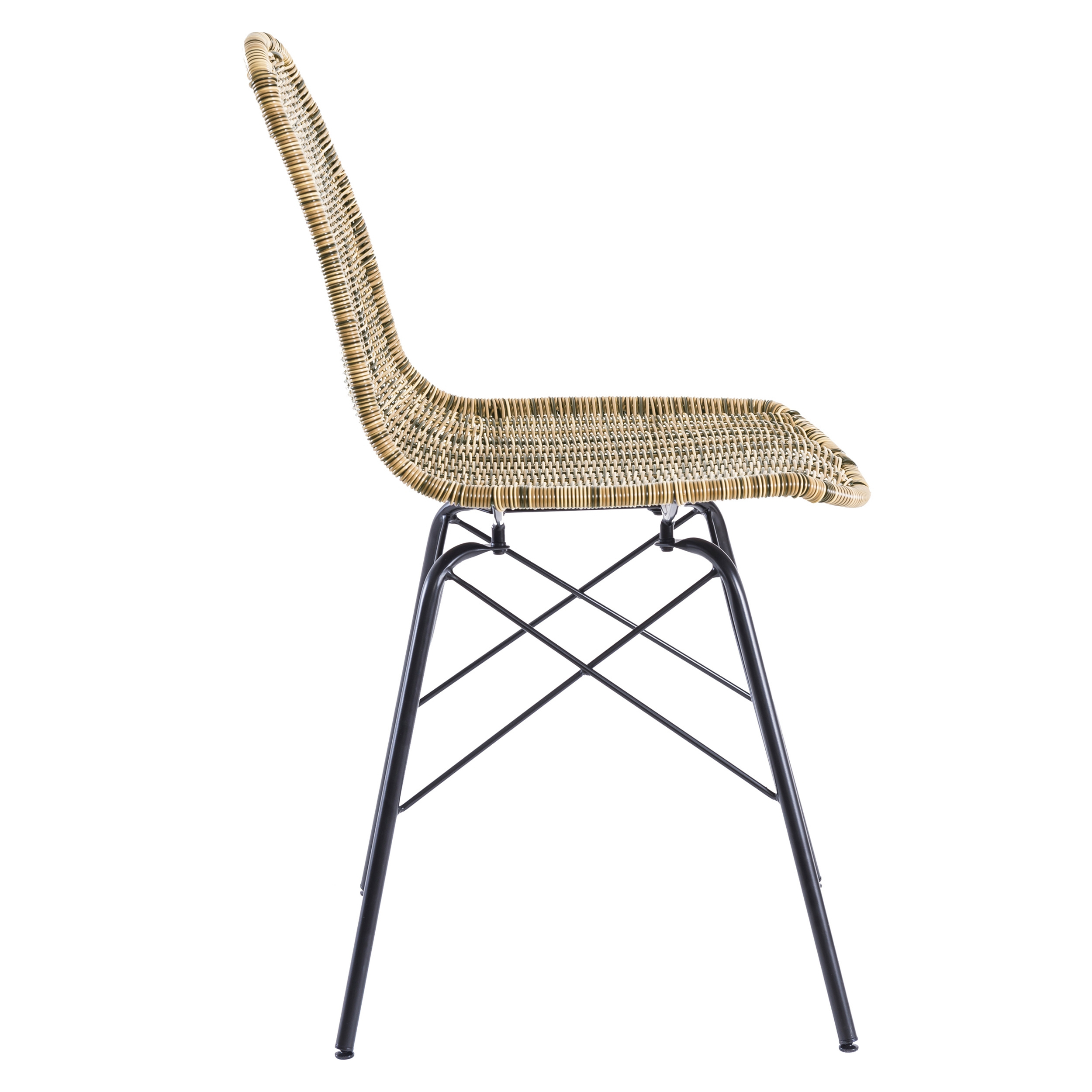 Chaise Tiptur en résine tressée naturelle (lot de 2)