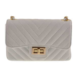 Borse Donna colore Bianco-in pelle Made in Italy 20X13X5cm