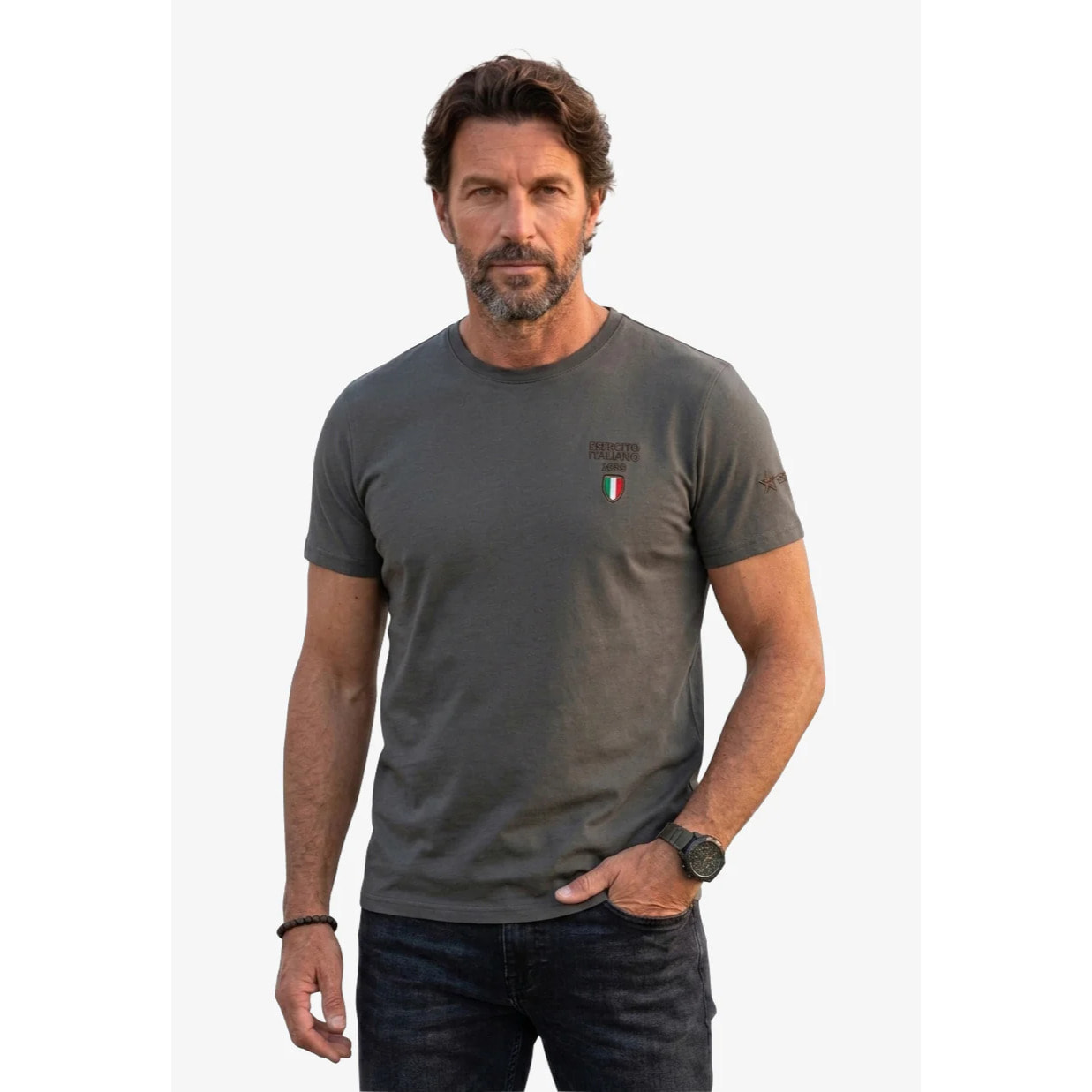 T-shirt Esercito militare in cotone uomo
