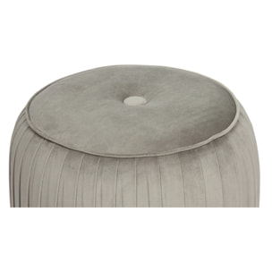 Pouf contenitore Lilje in velluto grigio con base in acciaio