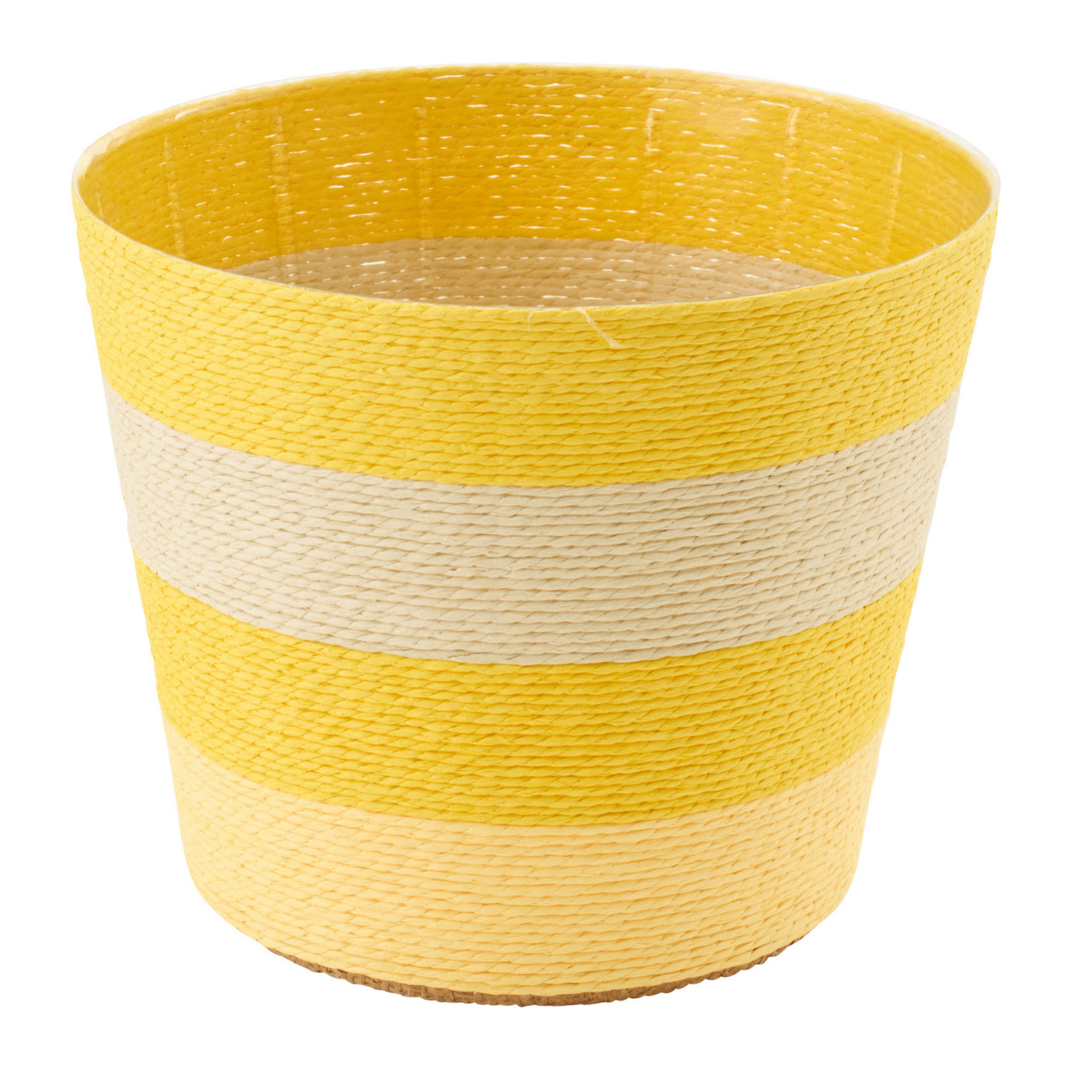 J-Line cache-pot Ligné - papier - jaune/naturel - extra large