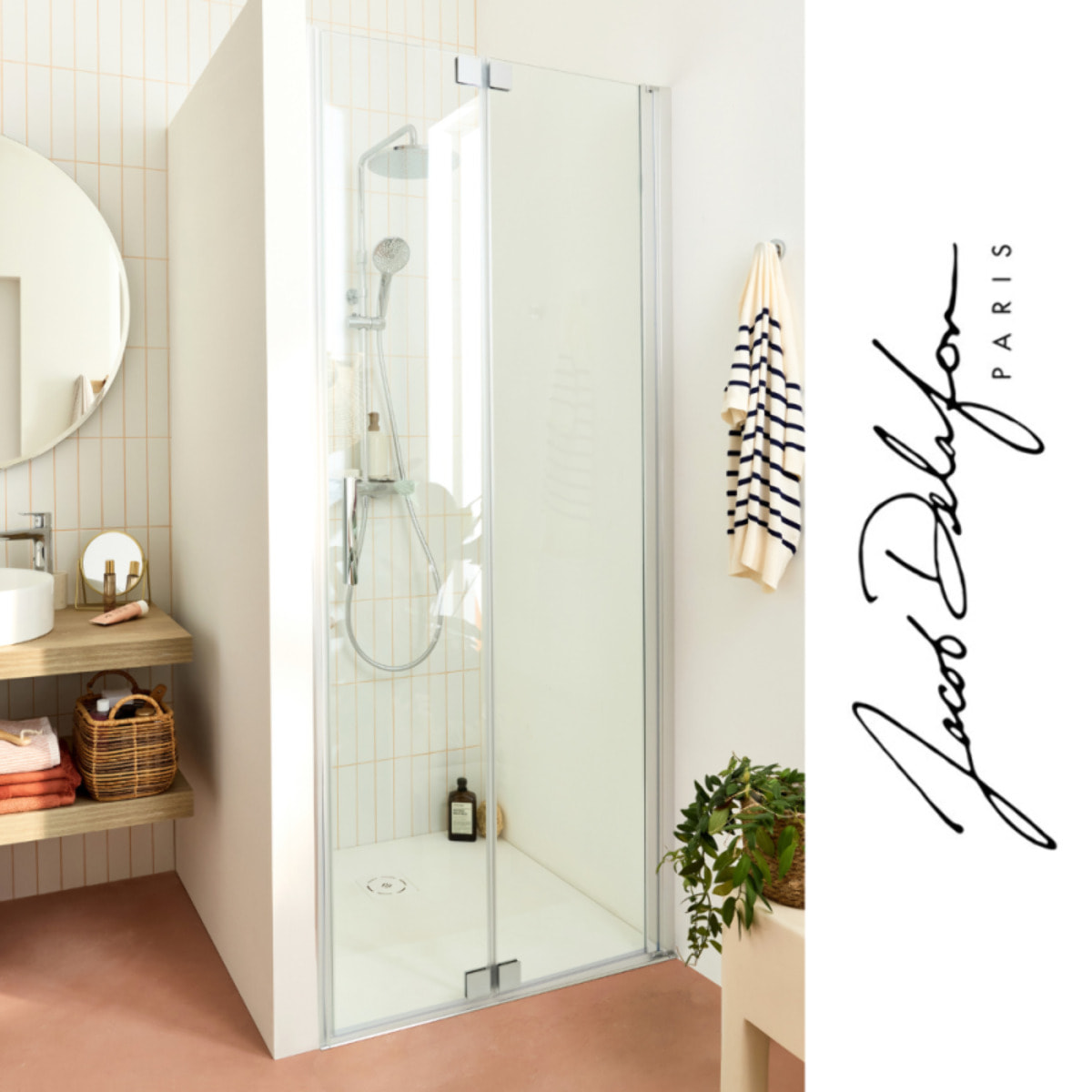 Porte de douche pliante 120 x 200 cm Contra chromé