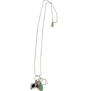 Collar largo Drift plata 10µ con anillo y otros charms
