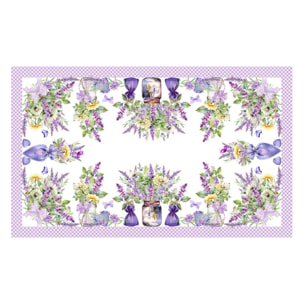 Tovaglia Stampa Digitale 100% Cotone Disegno Lavanda