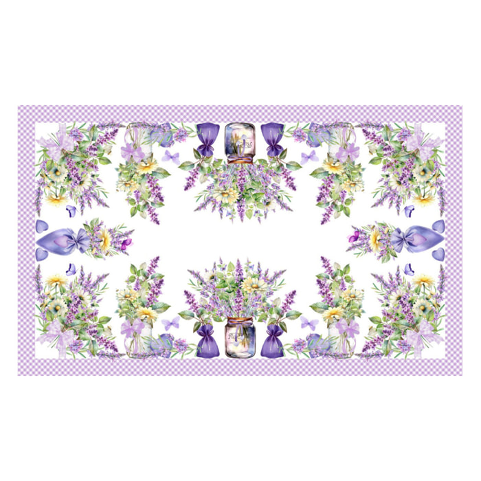 Tovaglia Stampa Digitale 100% Cotone Disegno Lavanda