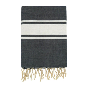 Fouta plate traditionnelle L - Kozo Bleu Marine - 190g/m²