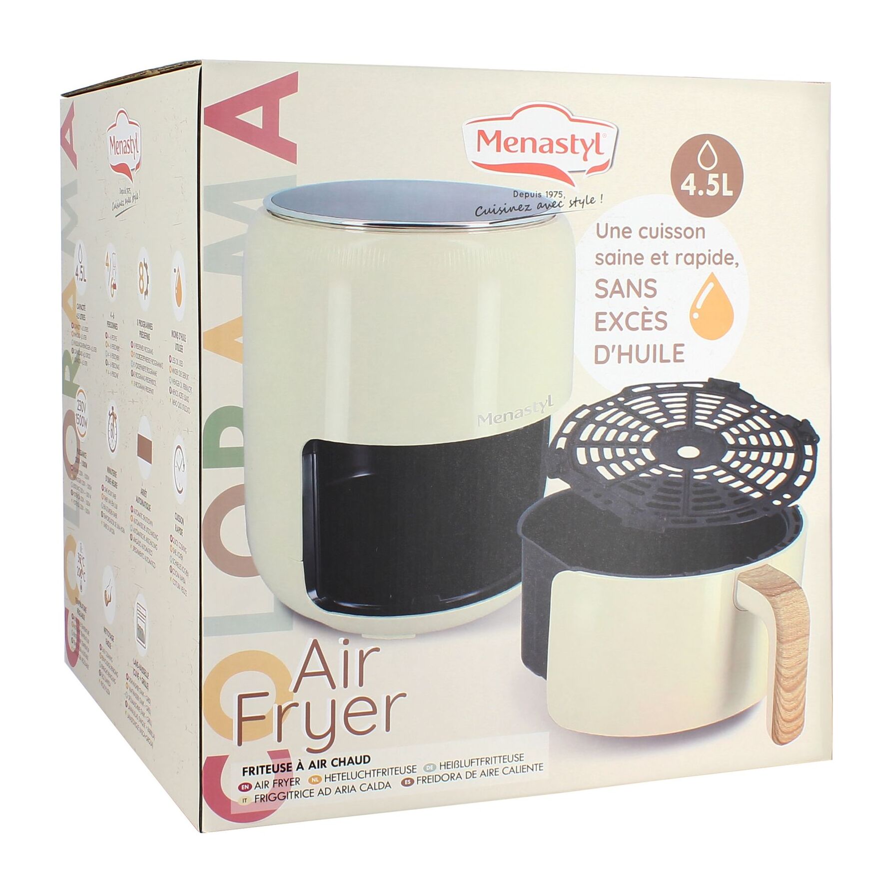 Friteuse sans huile 4,5L crème COLORAMA